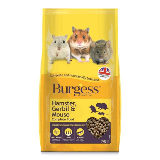 Burgess Hamster Gerbil and Mouse 750g