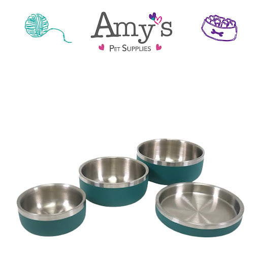 Rosewood Double Wall Stainless Steel Bowl 350ml Teal